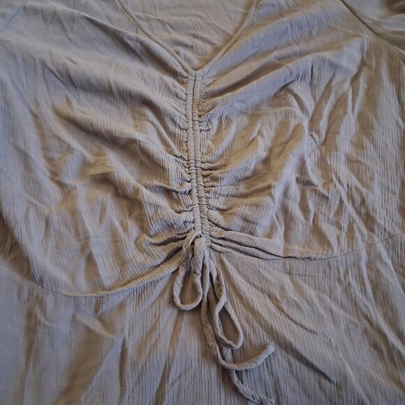 Maurices Women's Size XXL Mauve V Neck Ruched Front Ruffle Short Sleeve Blouse - Picture 8 of 11